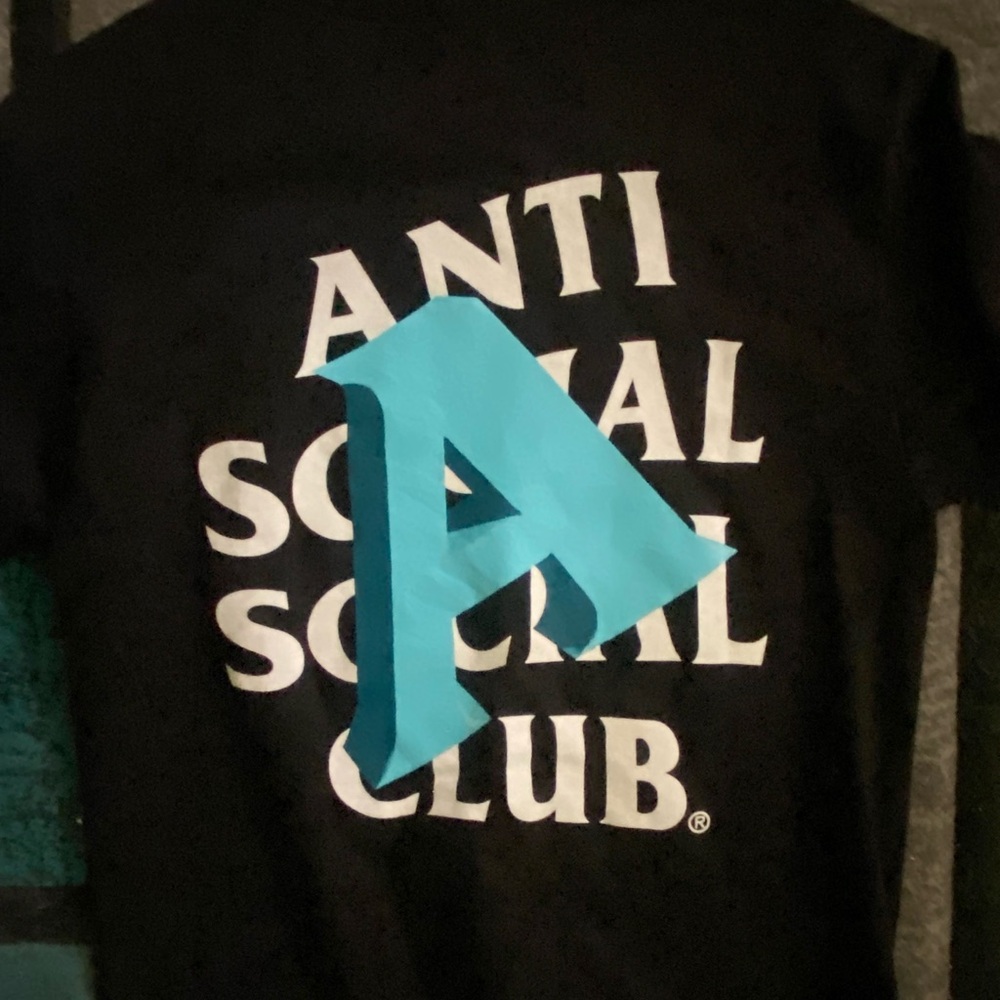 Anti Social Social Club Kids Tee in Black and Teal